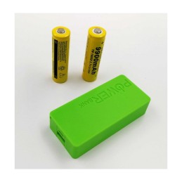 USB powerbanka na 2x 18650 batérie zelená
