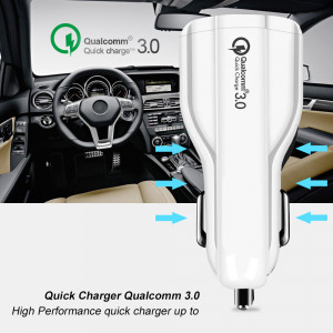 Maclean Energy nabíjačka do auta QC 3.0  MCE478 B - biela Qualcomm Quick Charge QC 3.0 - 5V / 3A, 9V / 1,8A, 12V / 1,6A